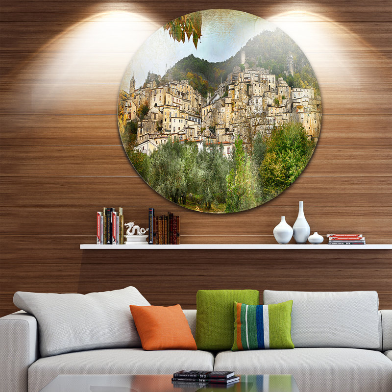 Old Italian Villages - Imprimé, H 23 po x l 23 po x P 1 po, Métal