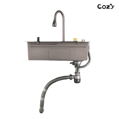 304 Stainless Steel Handmade Kitchen Sink - 30" X 22" Black With Workstation Conversion Feature Steel, Timeless Appeal