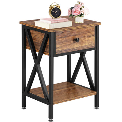 Akasim Solid Wood Top End Table with Storage