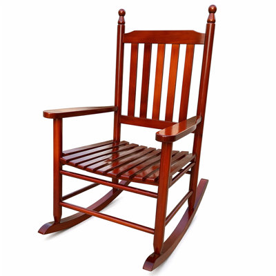 Chaise berçante en bois brun
