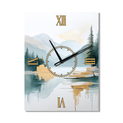 Alpine Lake Ridge I - Lodge Metal Wall Clock