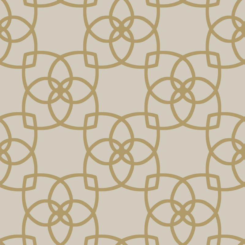 Dazzling Dimensions Geometric Metallic Wallpaper Double Roll, Putty/Gold