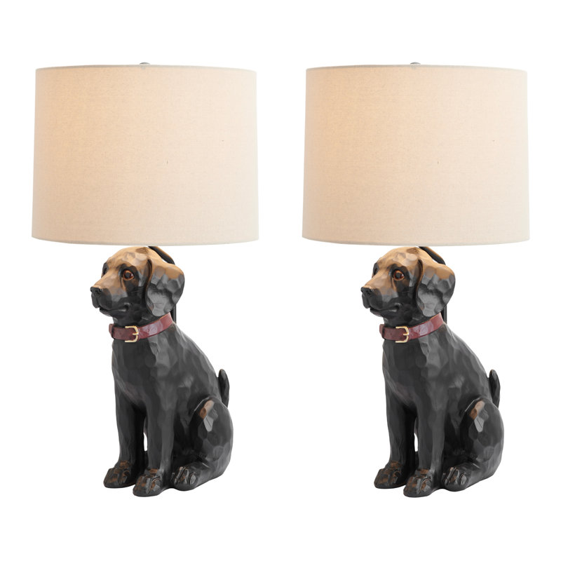 24.25" Resin Table Lamp With Oat Shade