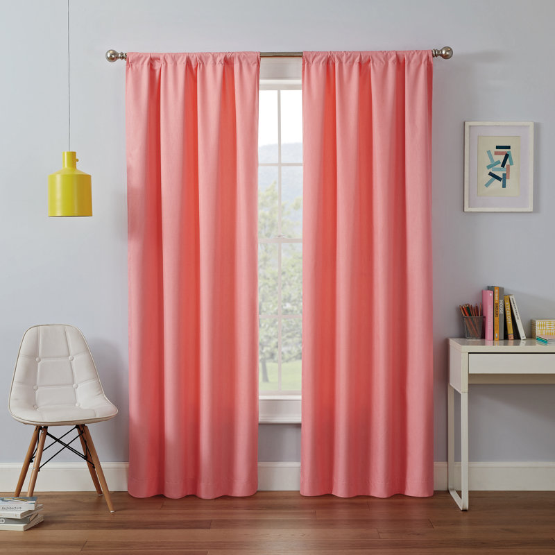 Kendall Blackout Curtain Single Panel, 42" W x 63" L, Blush