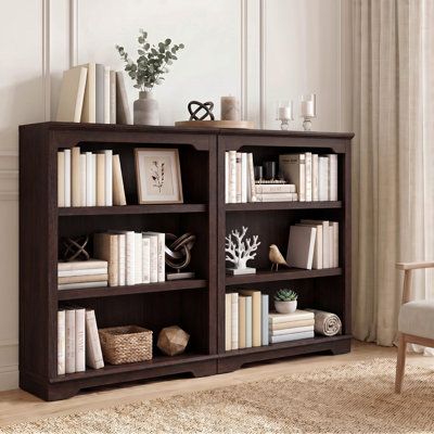 42.1" H X 31.5" W Standard Bookcase with 3-Tiers Shelf Set of 2