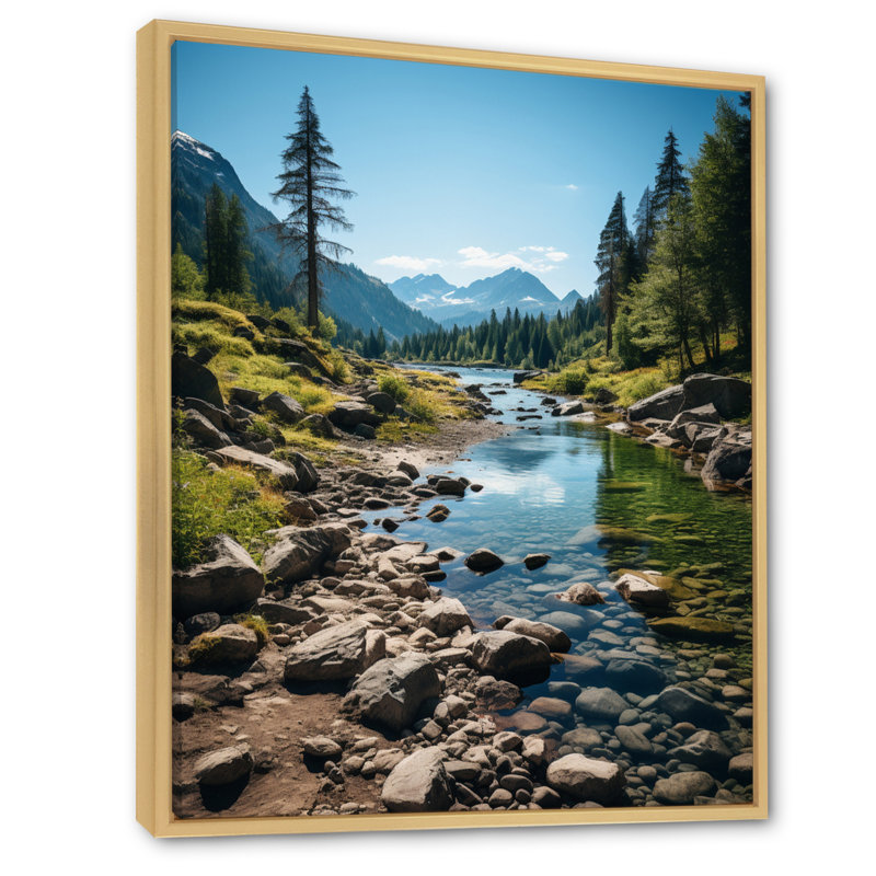 Behja Canada, paysage d'émeraude sauvage sur toile, Cadre naturel flottant, H 32 po x l 16 po x P 1 po