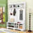Hall Tree with Bench, Hooks, Shoe Cubbies and Upper Storage Shelves, Anti-Tip Safety Design-41164274