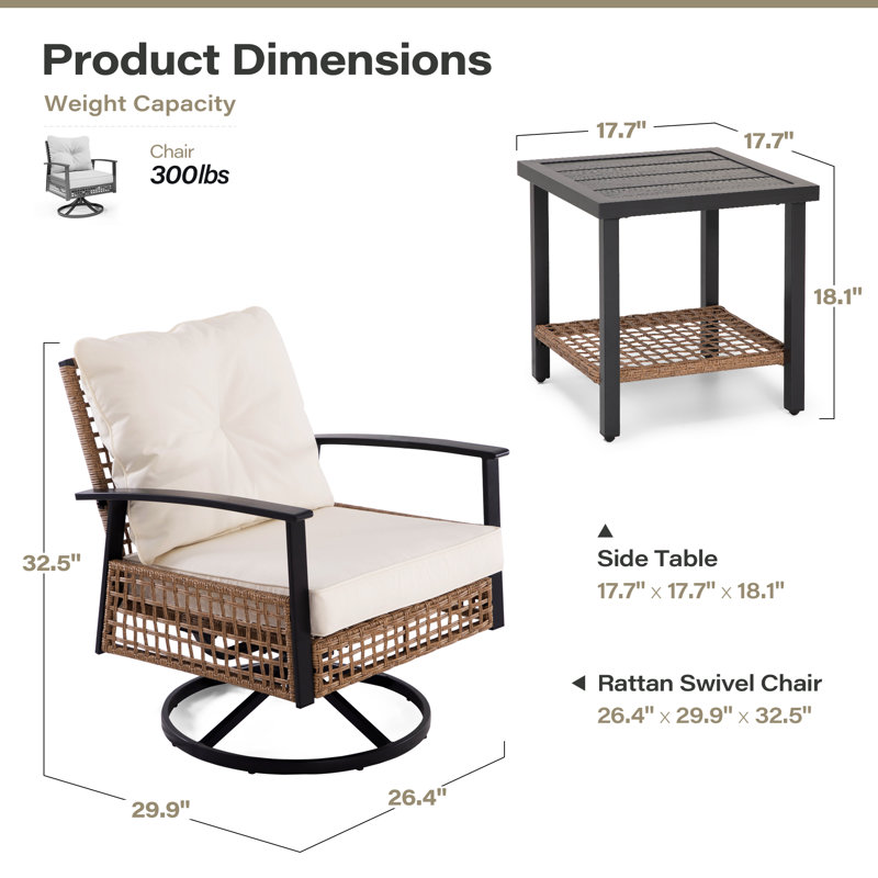 Square 2 - Person 36.6" Long Bar Height Dining Set with Cushions