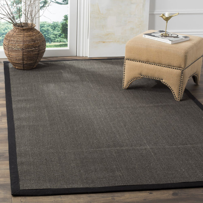 Tapis gris anthracite en jute / sisal Dollard, Rectangle 4 pi x 6 pi