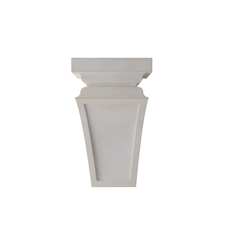 Corbel décoration rétro en bois Nevio, H 6 po x l 3,5 po x P 3,75 po, Blanc craie cendré