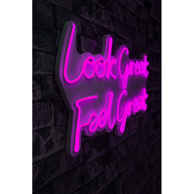 Flexible Neon LED Lighting Strip, Pink Color, 14.2 x 22.8 x 0.8 inches | IP67 Waterproof, DC 12V, 8W-10W per Meter | Built-in Wall Hanging System, Perfect for Home Decor & Parties, Easy Installation