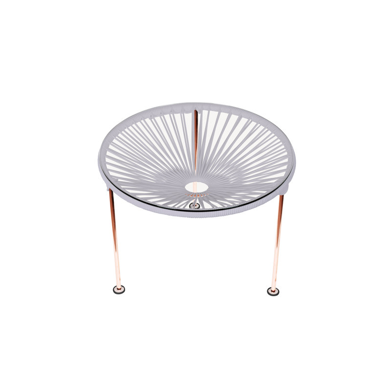 Zicatela Indoor Handmade Coffee Table, Copper, Clear