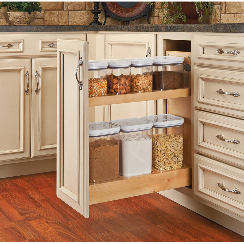 Rev-A-Shelf Wood Base Cabinet OXO Pull Out Organizer with Soft Close