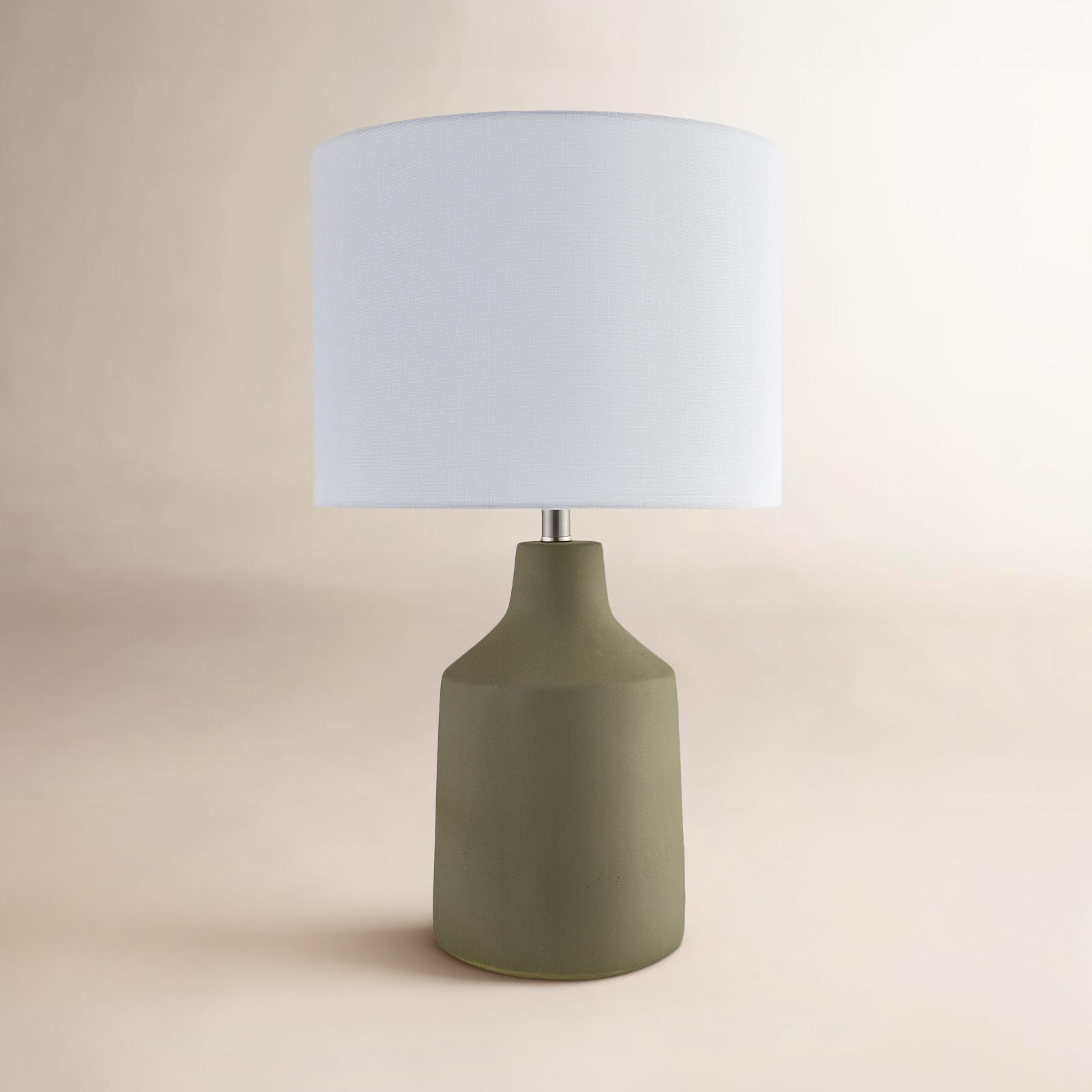 Lockwood Concrete Linen Table Lamp, Green, White