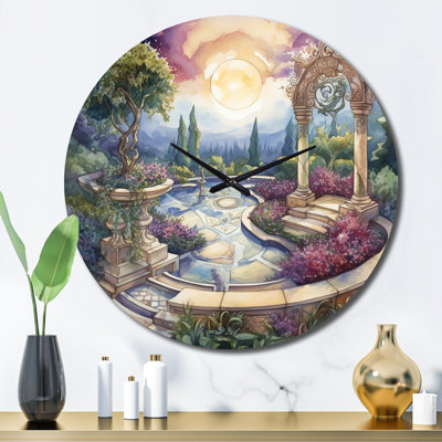 Garden Oasis III Metal Wall Clock