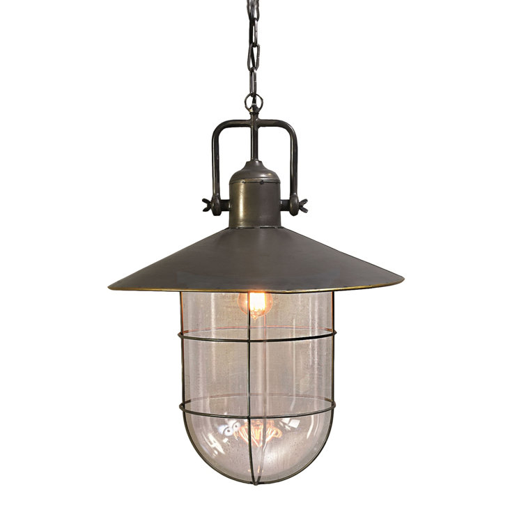 Industrial Caged Glass Pendant Lamp