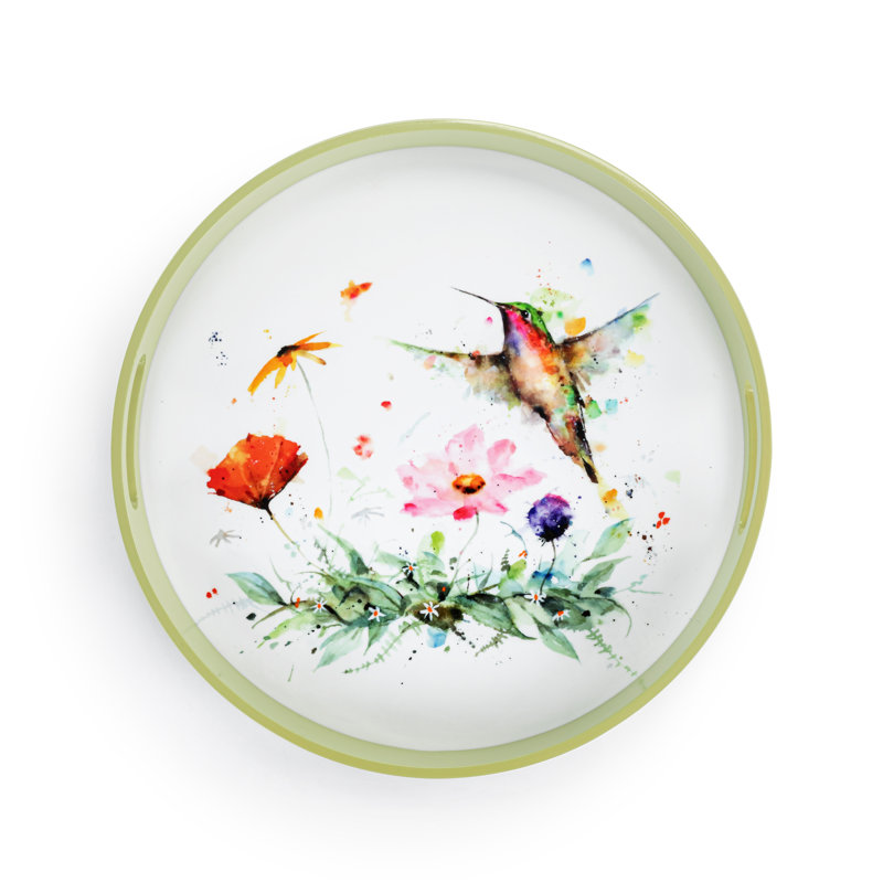 Stopping By Round Serve Tray - 18In