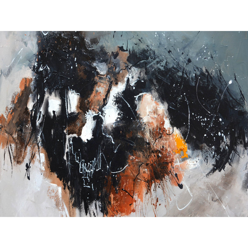 «Abstract 795» par Pol Ledent - Peinture encadrée, H 17,25 po x l 21,25 po