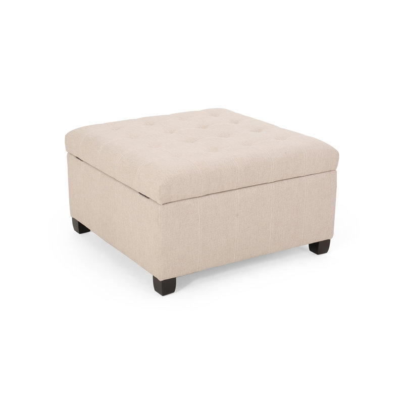 Repose-pieds rembourré avec rangement en tissu, Blé