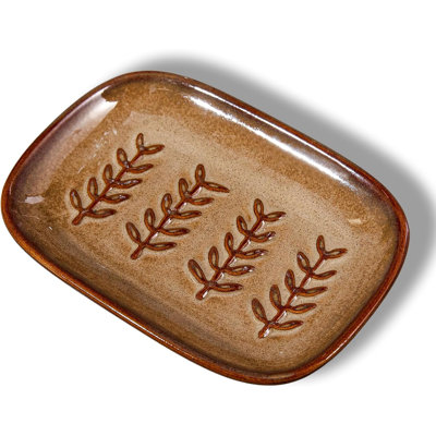 Porte-savon en céramique en relief 5,6 po, porte-savon pour salle de bain et cuisine