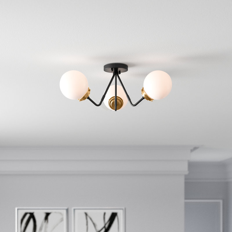 Newton St Loe Glass Semi Flush Mount