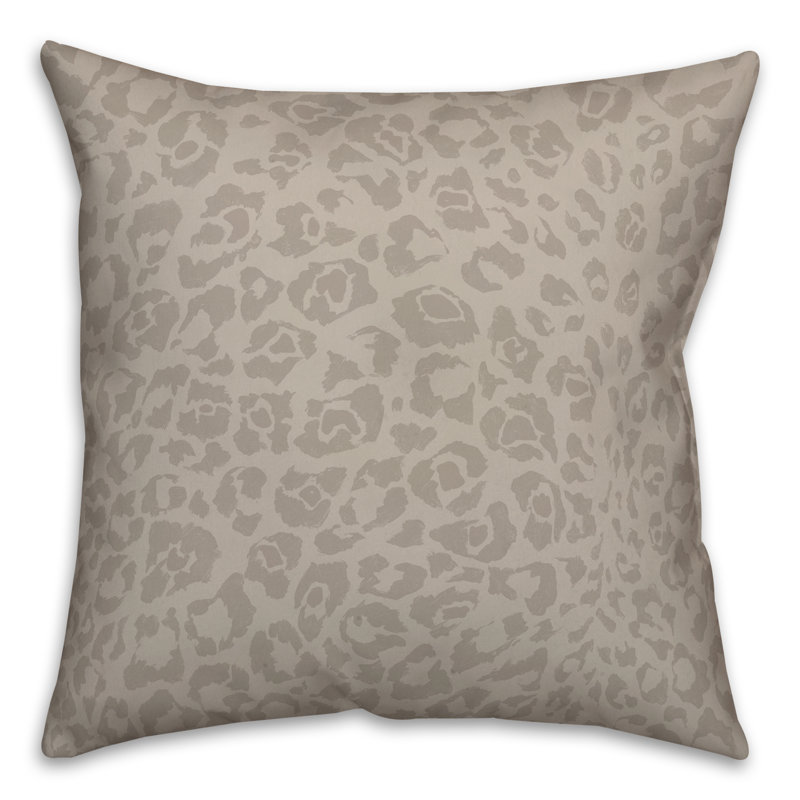 Animal Print Outdoor Reversible Throw Pillow, Gray