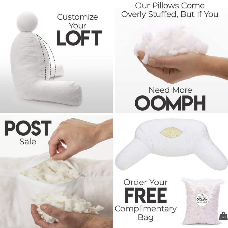 Tan Microsuede Memory Foam Reading Pillow with Arms