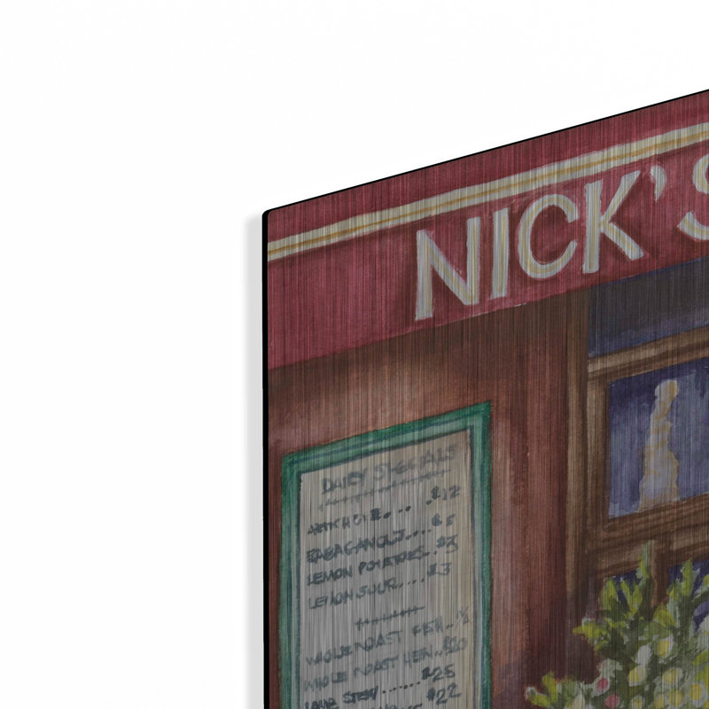 Art mural en métal Lark Manor ™ «Cafes Nicks» par Andrea Strongwater, H 36 po x l 36 po