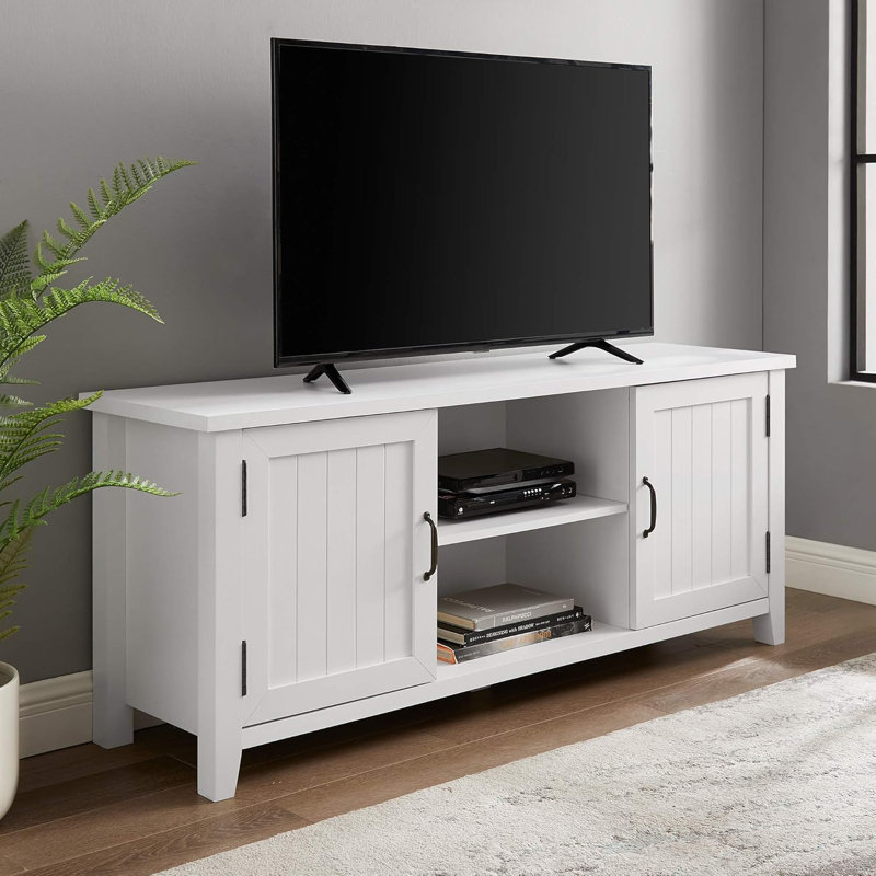 Buren Classic TV Stand With Open Storage And Adjustable Shelves For Tvs Up To 65 Inches, Cord Management, Ready-To-Assemble