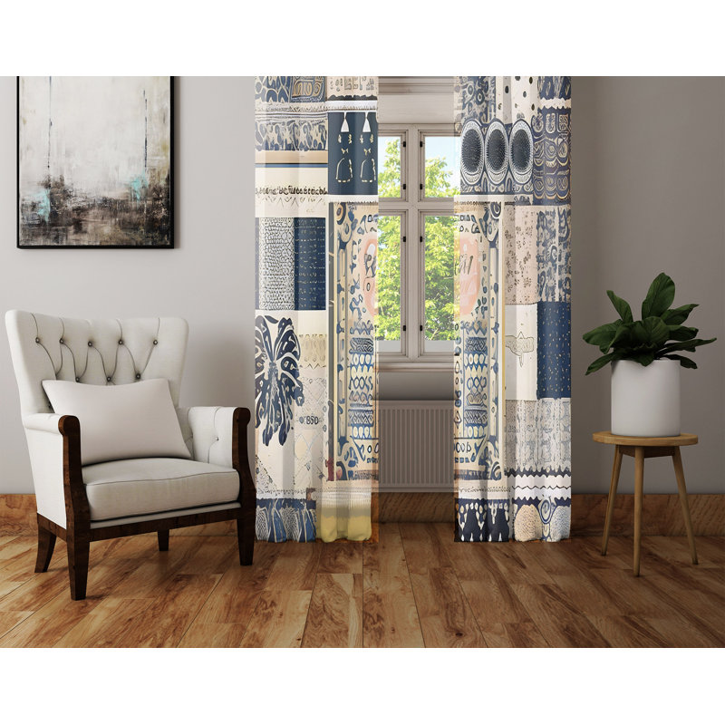 Biondo Semi Sheer Curtain Pair, 20" W x 52" L