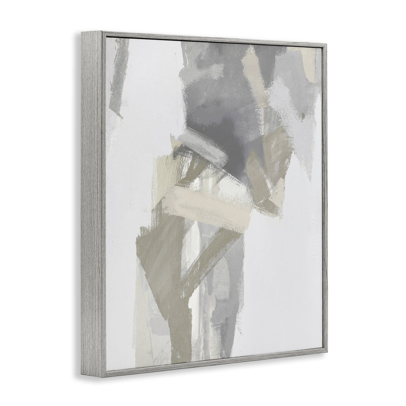 Giclée encadrée de rayures grises et beiges élégantes, design par Rachel Springer, Estampe numérique Farmhouse