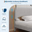 Structure de lit double avec station de charge USB, structure de lit tapissier en velours côtelé avec tête de lit réglable, support de lattes en bois, aucun sommier requis, assemblage facile, gris-783704956-783704896