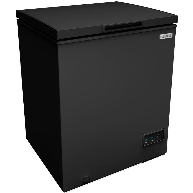Congélateur coffre 5 pieds cubes avec contrôle de température réglable et lumière DEL, Noir