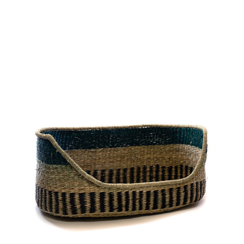 Striped Polyester Pet Bed, 28cm H x 76cm W x 50cm D