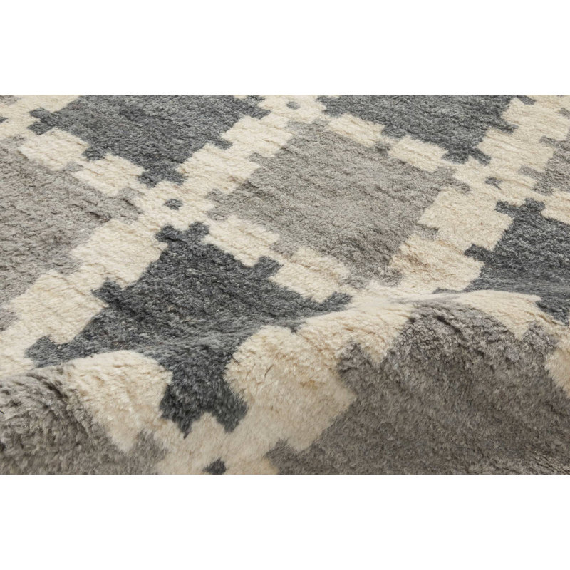 Tapis en laine noué à la main de conception moderne scandinave moderne