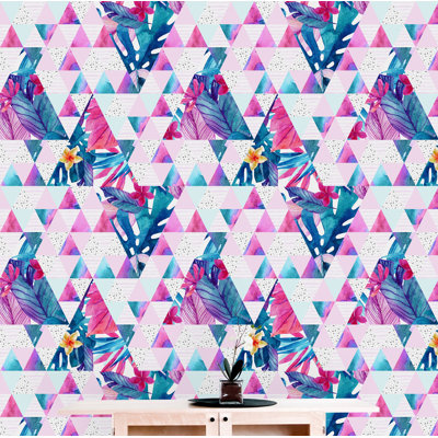 Geometric Palm Leaves Paintable Wall Mural