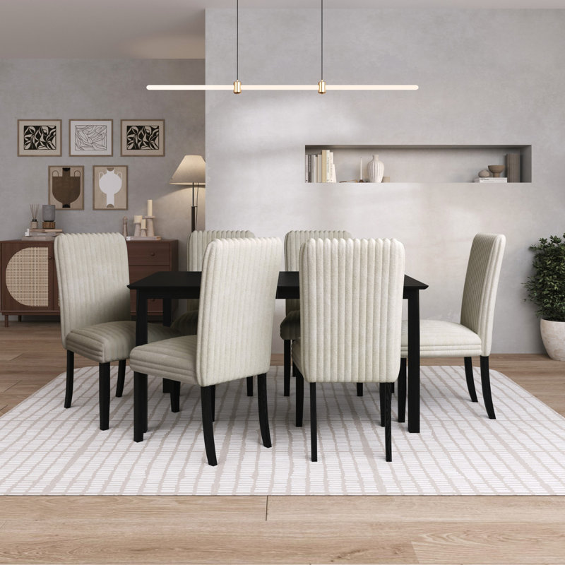 Georgina 7-Piece Dining Set, Light Beige