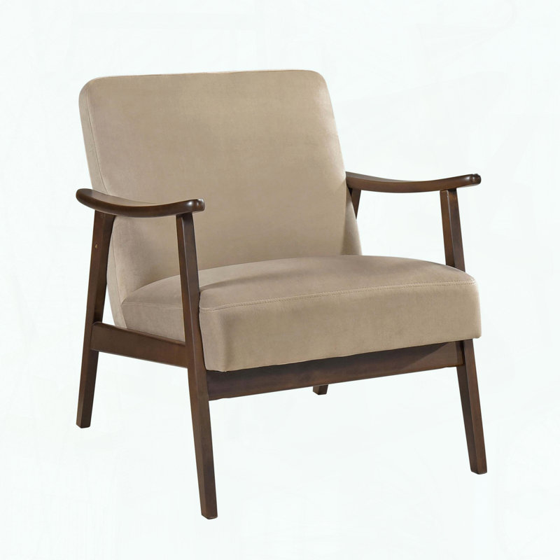 Chaise d'appoint Mid-Century moderne avec finition noyer foncé