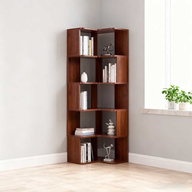 48cm W Bookcase, Walnut, (5 Shelves) 150cm. H x 48cm. W x 48cm. D