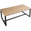 Table basse moderne Bali Coastal avec plateau en bois naturel et pieds en métal noir