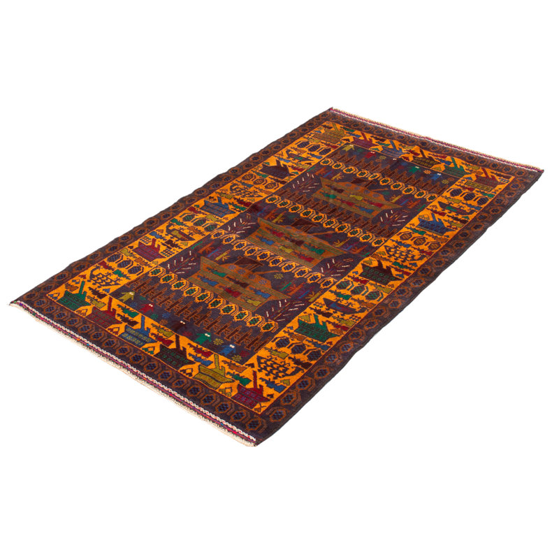 Tapis bleu marine foncé Rare War 4 pi 0 po x 6 pi 8 po