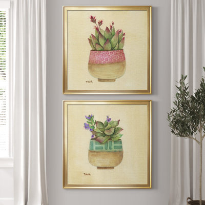 «Flowering Succulent I», ensemble de 2 reproductions d'art