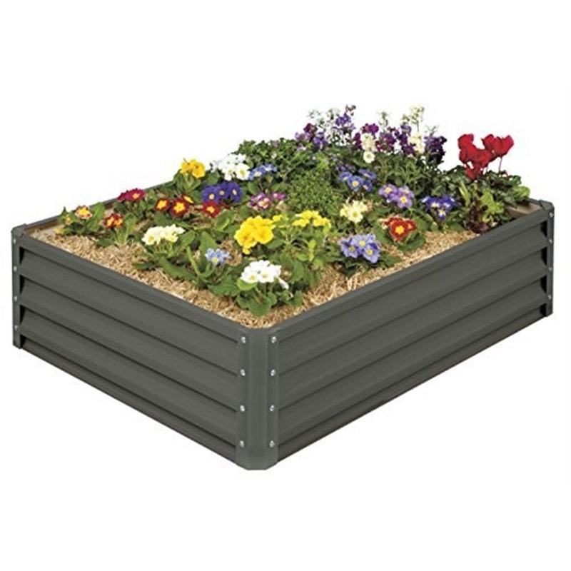 Feltonville Metal Raised Garden Bed, Slate Gray