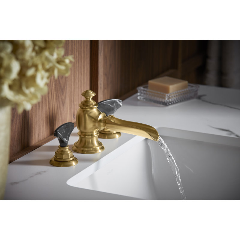 Artifacts Widespread Bathroom Sink Faucet Handles, Vibrant Brushed Bronze