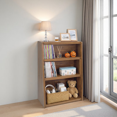 Wooden Extendable Bookshelf, 3-in-1 Convertible Bookcase for Small Space, 3-Tier Ladder Book Shelf for Living Room, Study, Bedroom
