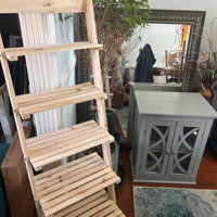 5-Tier Ladder Bookshelf ? Leaning Decorative and Storage Shelves ? Wooden  Bookshelf Home D?cor for Living Room, Bathroom & Kitchen by Lavish Home