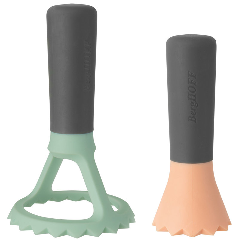 BergHOFF Leo 2 Piece Utensil Set, Mint Green/Orange/Black
