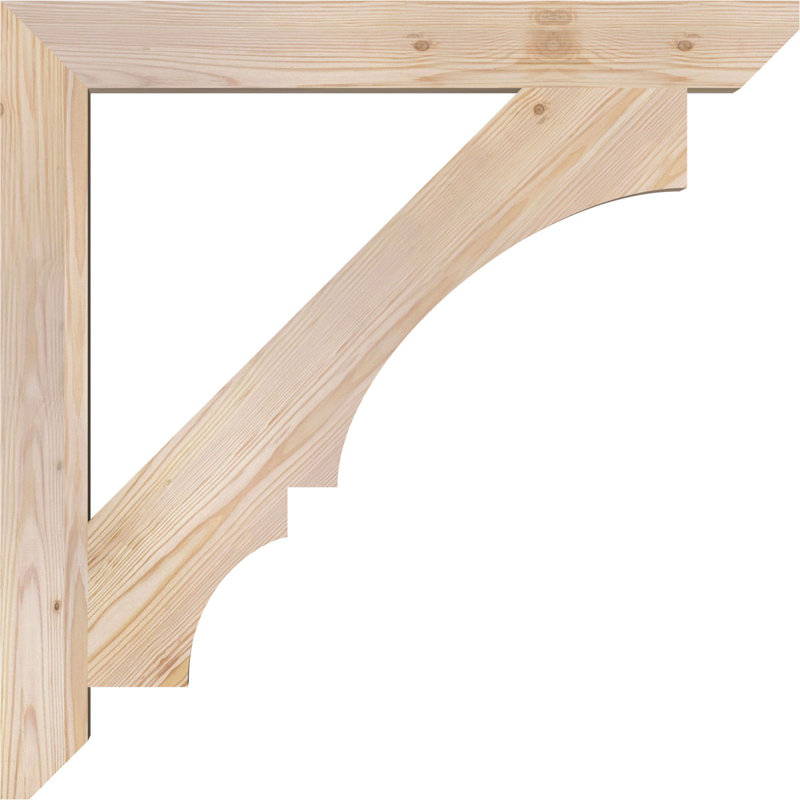 H 6 po x l 40 po x Support en bois / corbeau, H 32 po x l 3,5 po x P 32 po, Lisse, Sapin de Douglas