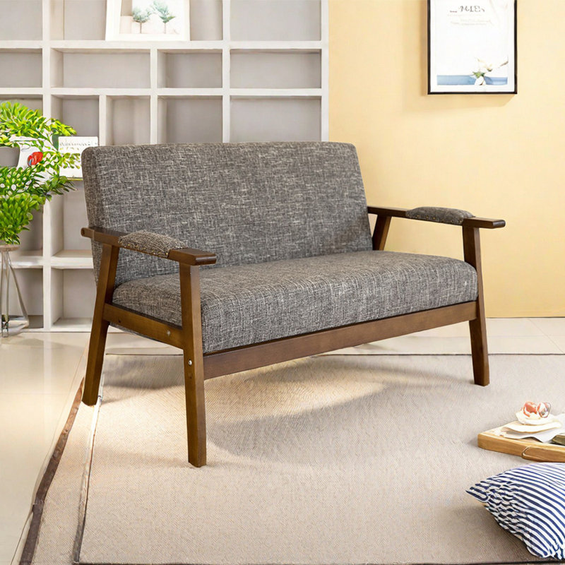 Causeuse Janyha, Mélange de coton gris