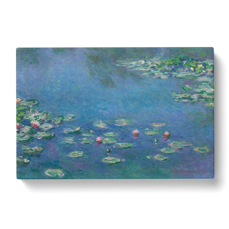 Water Lilies Lily Pond Vol.24 by Claude Monet - Wrapped Canvas Painting, 35cm H x 50cm W x 3cm D